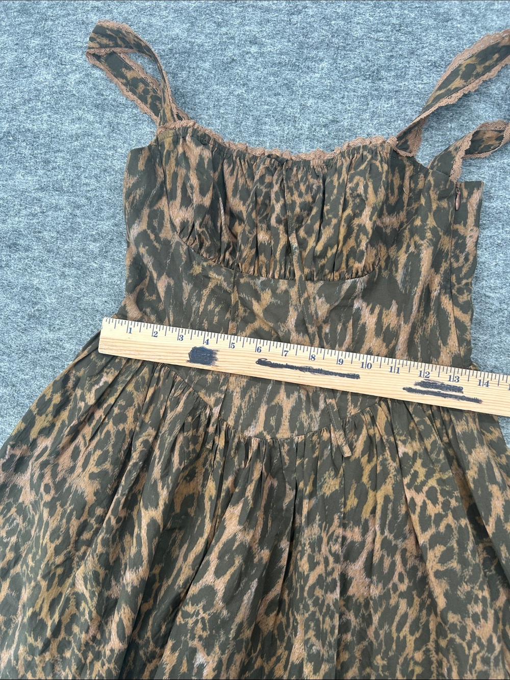 Nasty Gal Leopard Mini Dress Women's Size 4 Corset Lace Drop Waist Glam Punk - Picture 8 of 9